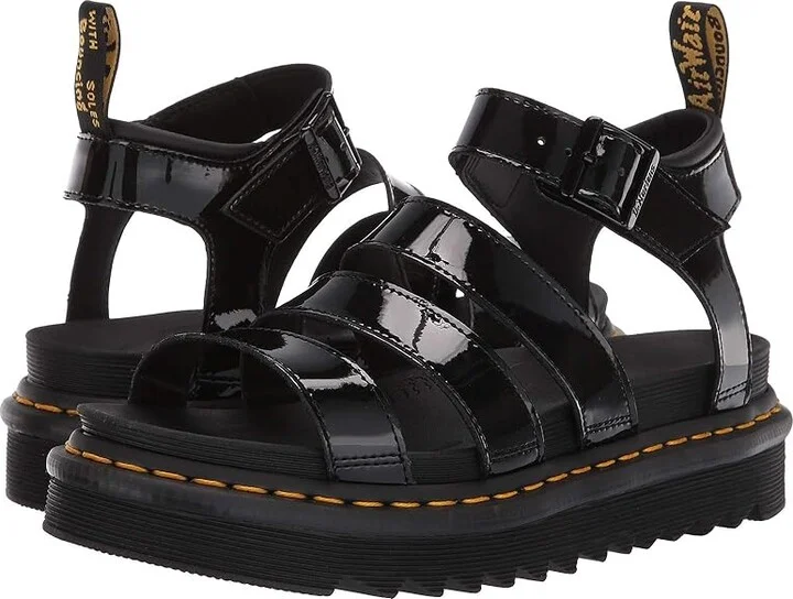 Dr. Martens Blaire Women's Sandals Black Patent Lamper : UK 4 (US Women's 6) M, Leather