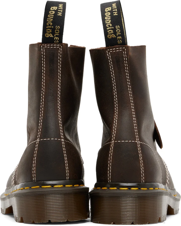 Dr. Martens Brown 1460 'Made In England' Wax Commander Lace-Up Boots - Image 2