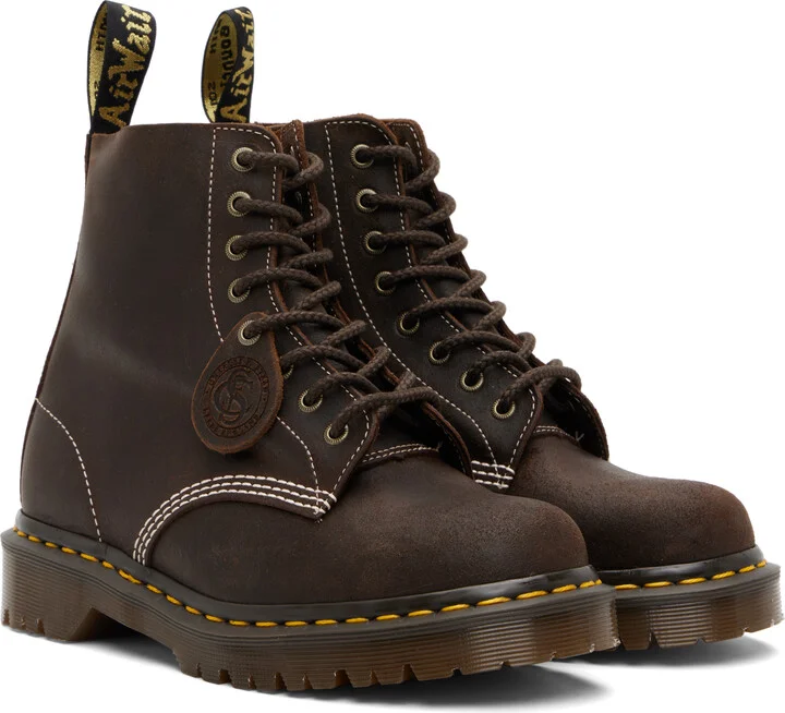 Dr. Martens Brown 1460 'Made In England' Wax Commander Lace-Up Boots - Image 4
