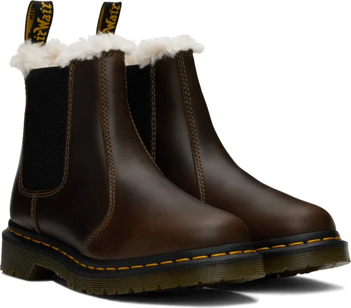 Dr. Martens Brown 2976 Faux-Fur Lined Chelsea Boots - Image 4