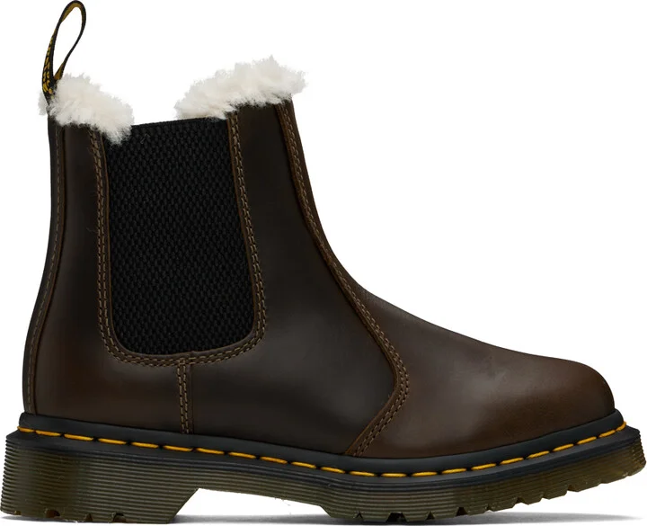 Dr. Martens Brown 2976 Faux-Fur Lined Chelsea Boots
