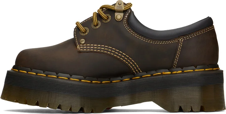 Dr. Martens Brown 8053 Arc Crazy Horse Leather Platform Derbys - Image 3