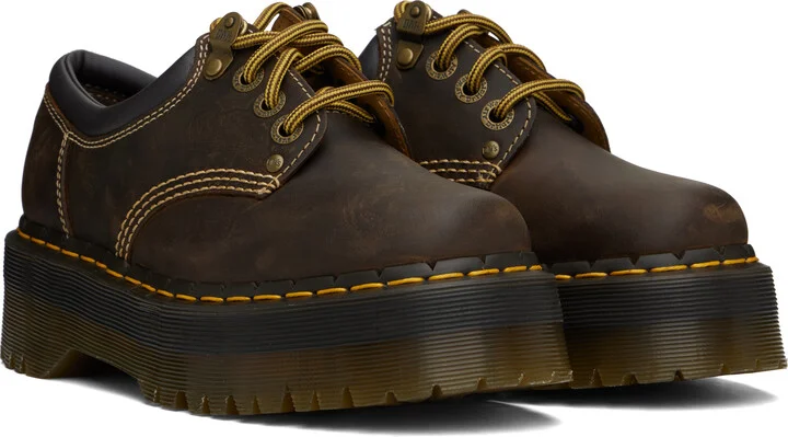 Dr. Martens Brown 8053 Arc Crazy Horse Leather Platform Derbys - Image 4