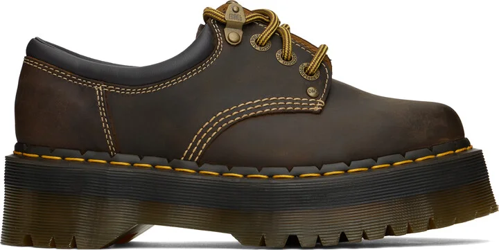 Dr. Martens Brown 8053 Arc Crazy Horse Leather Platform Derbys