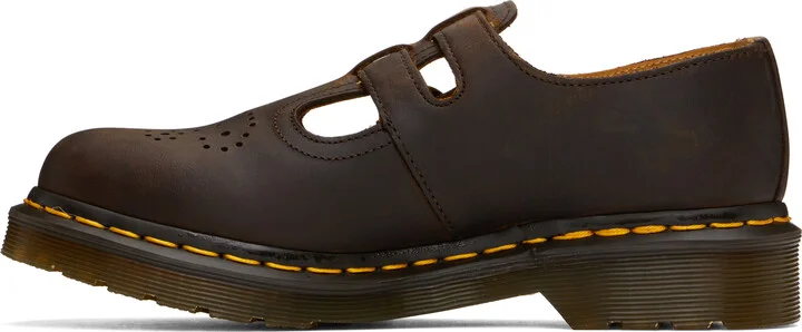 Dr. Martens Brown 8065 Crazy Horse Leather Mary Jane Loafers - Image 3