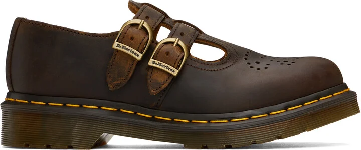 Dr. Martens Brown 8065 Crazy Horse Leather Mary Jane Loafers