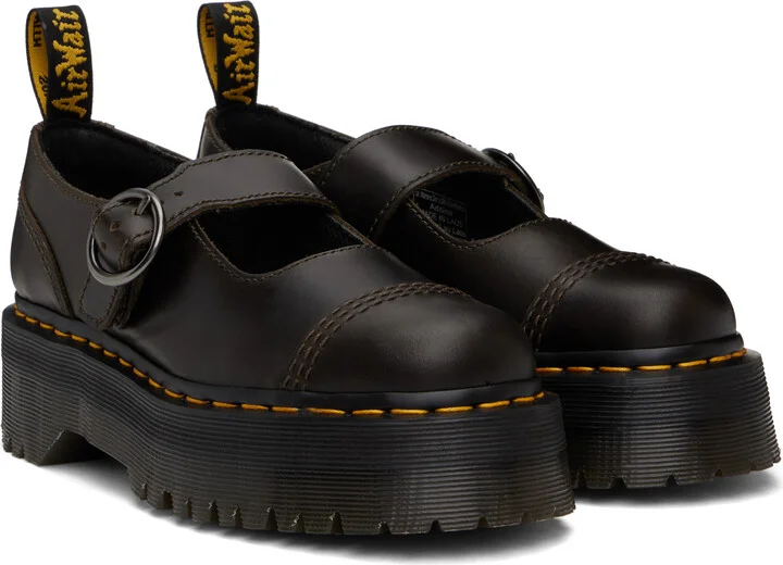 Dr. Martens Brown Addina Orleans Leather Platform Loafers - Image 4