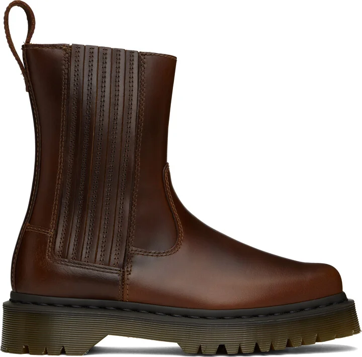 Dr. Martens Brown Amaaya Lo Leather Boots