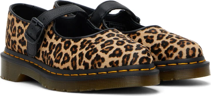Dr. Martens Brown & Black Elphie Leopard Mary Jane Loafers - Image 4