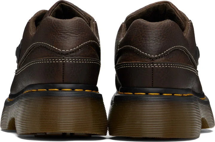 Dr. Martens Brown Buzz 5-Eye Grizzly Leather Derbys - Image 2