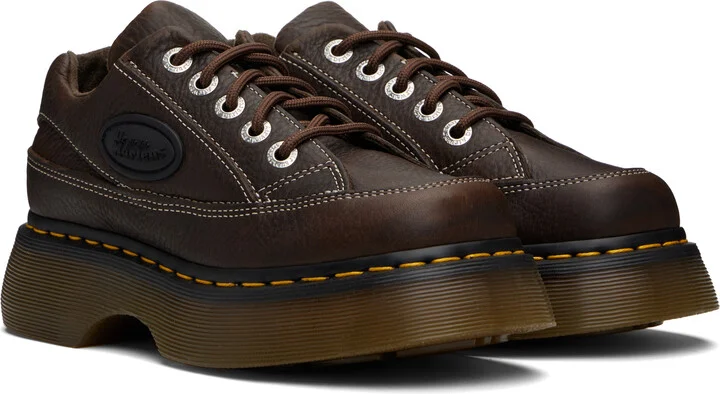 Dr. Martens Brown Buzz 5-Eye Grizzly Leather Derbys - Image 4