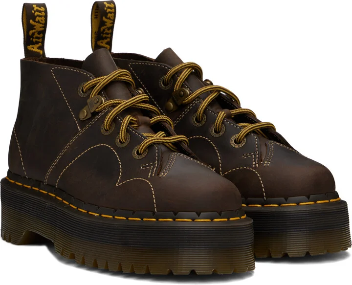 Dr. Martens Brown Church Arc Platform Monkey Boots - Image 4