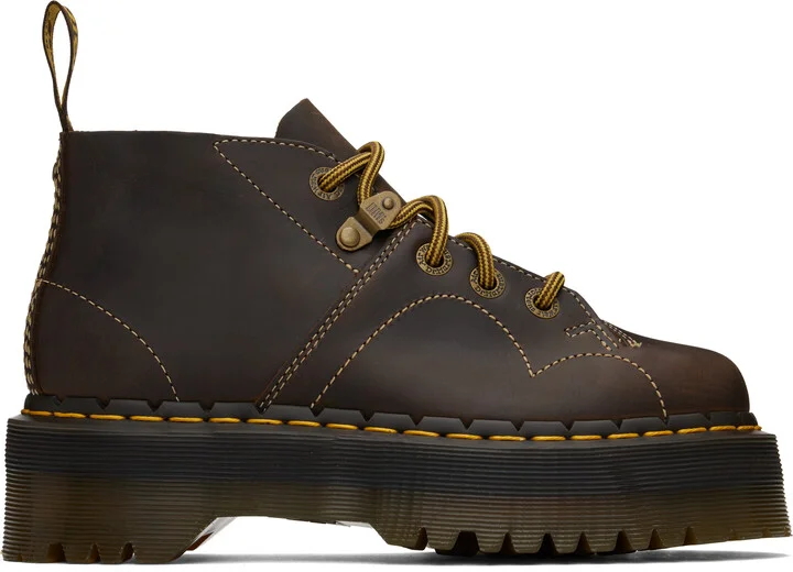 Dr. Martens Brown Church Arc Platform Monkey Boots