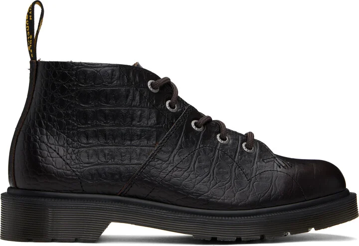 Dr. Martens Brown Church Crocodile Analine Leather Boots