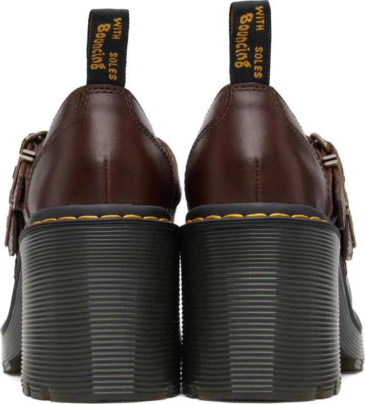 Dr. Martens Brown Eviee Leather Mary Jane Heels - Image 2