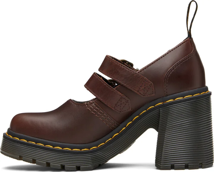 Dr. Martens Brown Eviee Leather Mary Jane Heels - Image 3