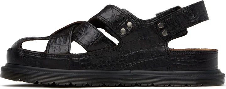 Dr. Martens Brown Fisherman Crocodile Analine Leather Sandals - Image 3