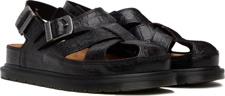 Dr. Martens Brown Fisherman Crocodile Analine Leather Sandals - Image 4
