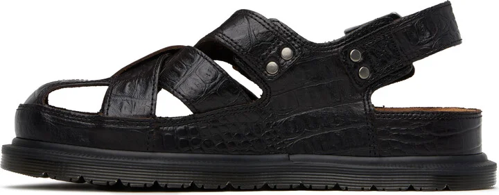 Dr. Martens Brown Fisherman Crocodile Analine Leather Sandals - Image 3