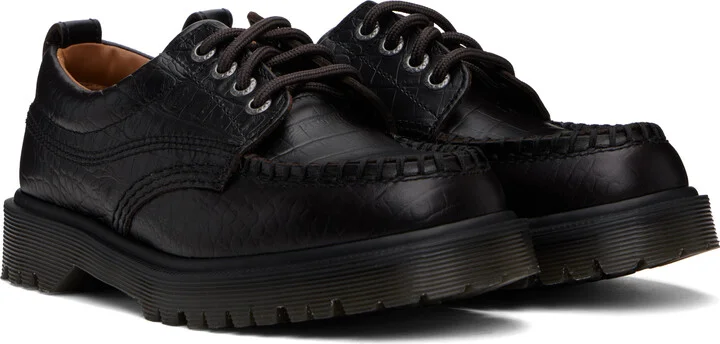Dr. Martens Brown Lowell Crocodile Analine Leather Derbys - Image 4