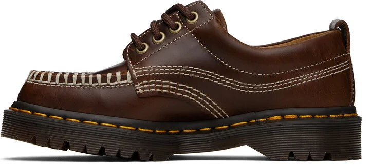 Dr. Martens Brown Lowell Leather Moc Toe Derbys - Image 3
