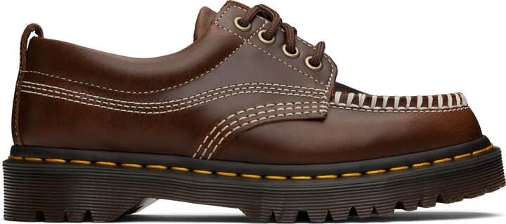 Dr. Martens Brown Lowell Leather Moc Toe Derbys