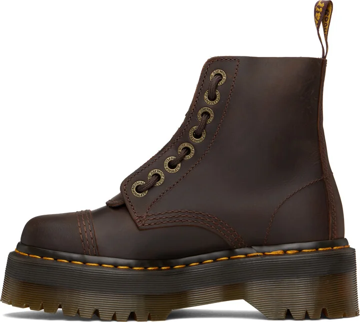 Dr. Martens Brown Sinclair Leather Platform Boots - Image 3