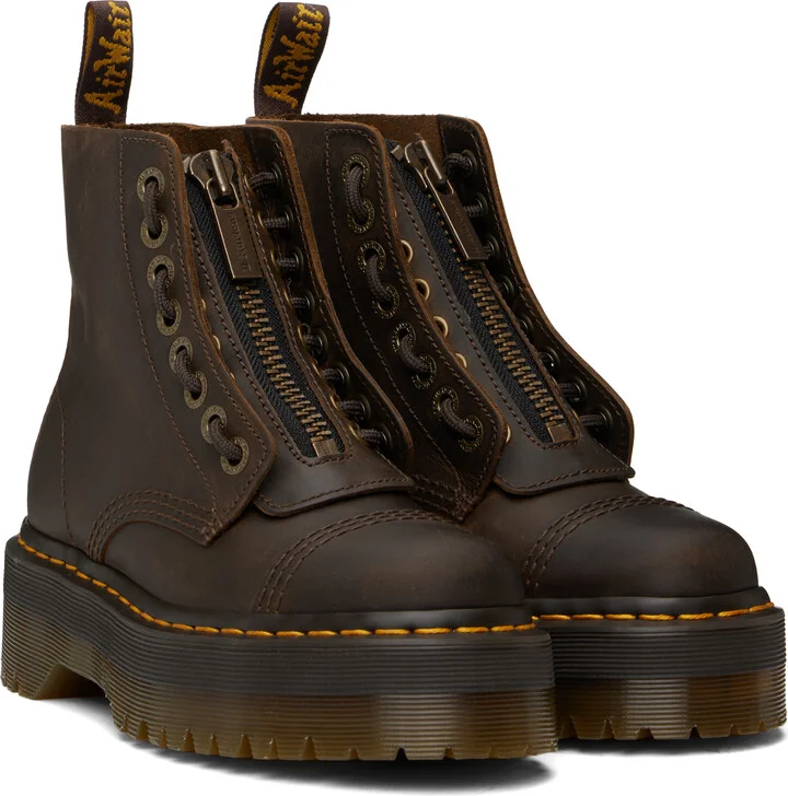 Dr. Martens Brown Sinclair Leather Platform Boots - Image 4