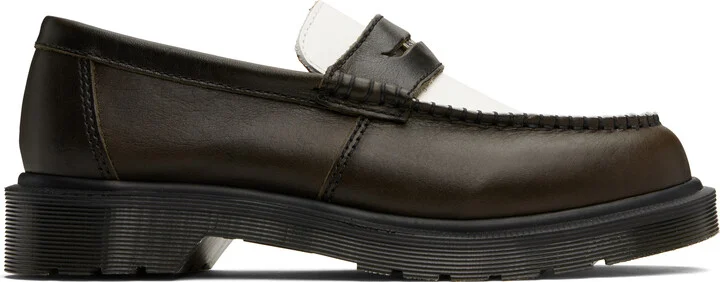 Dr. Martens Brown & White Penton Two-Tone Leather Loafers