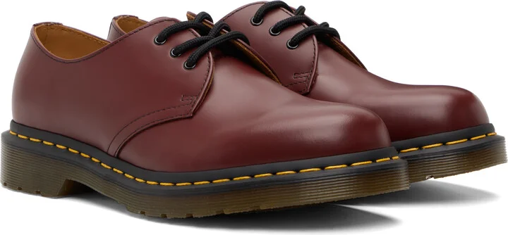 Dr. Martens Burgundy 1461 Smooth Leather Oxford Derbys - Image 4