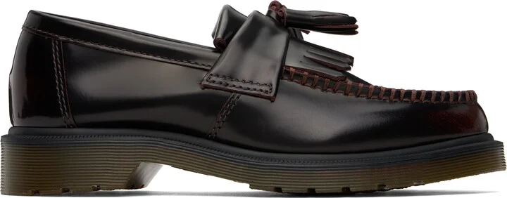 Dr. Martens Burgundy Adrian Arcadia Leather Tassel Loafers