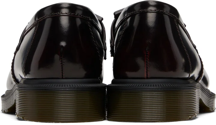 Dr. Martens Burgundy Adrian Smooth Leather Kiltie Loafers - Image 2