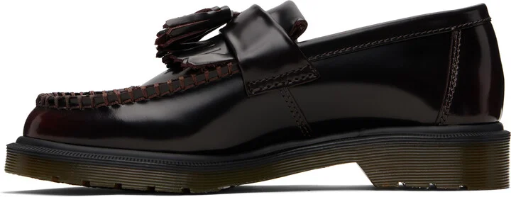Dr. Martens Burgundy Adrian Smooth Leather Kiltie Loafers - Image 3