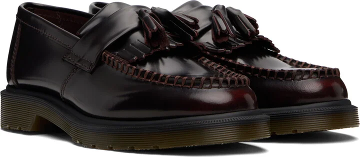 Dr. Martens Burgundy Adrian Smooth Leather Kiltie Loafers - Image 4
