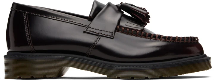 Dr. Martens Burgundy Adrian Smooth Leather Kiltie Loafers