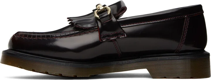 Dr. Martens Burgundy Adrian Snaffle Smooth Leather Kiltie Loafers - Image 3
