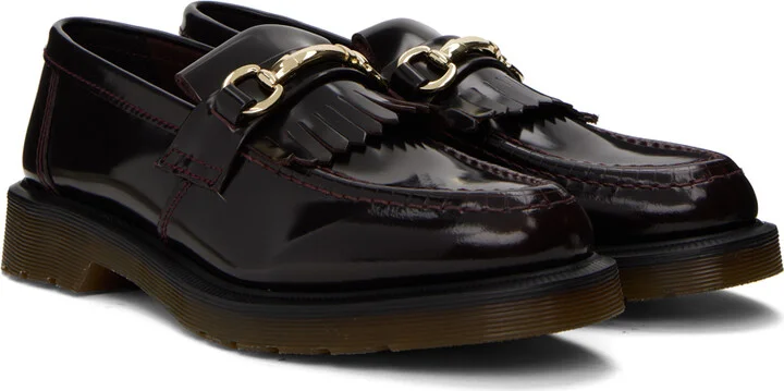 Dr. Martens Burgundy Adrian Snaffle Smooth Leather Kiltie Loafers - Image 4