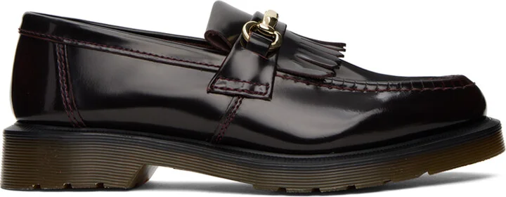Dr. Martens Burgundy Adrian Snaffle Smooth Leather Kiltie Loafers
