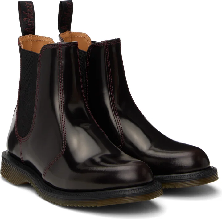 Dr. Martens Burgundy Flora Arcadia Chelsea Boots - Image 4