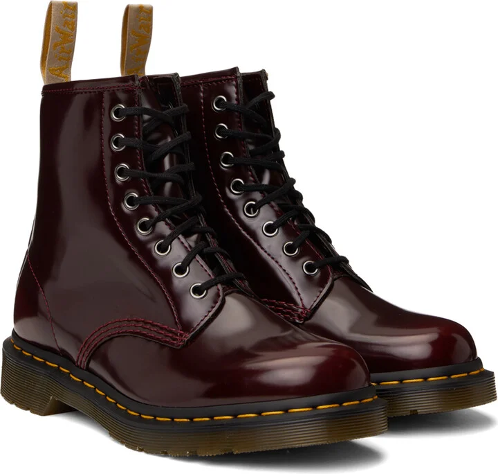 Dr. Martens Burgundy Vegan 1460 Boots - Image 4