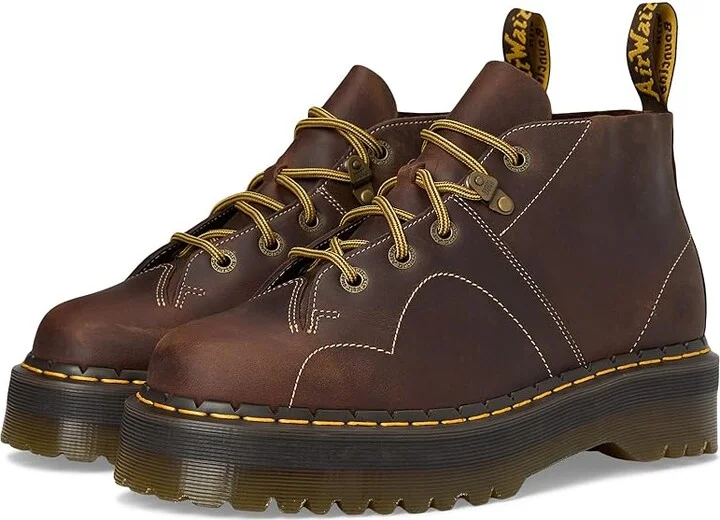Dr. Martens Church Quad Archive Boots Dark Brown Crazy Horse : UK 11 (US Men's 12) Medium, Leather