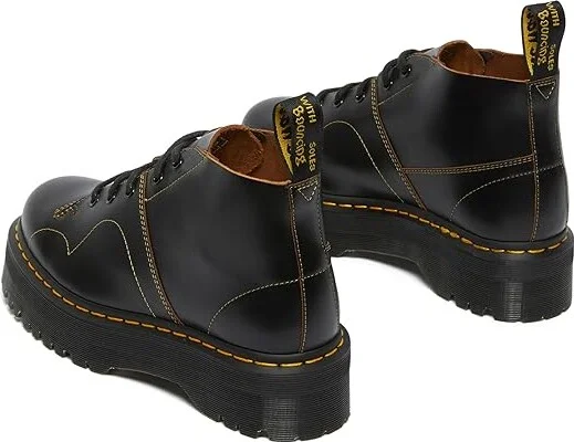 Dr. Martens Church Quad Shoes Black Vintage Smooth : UK 3 (US Men's 4 - Women's 5) Medium, Rubber/Leather - Image 4