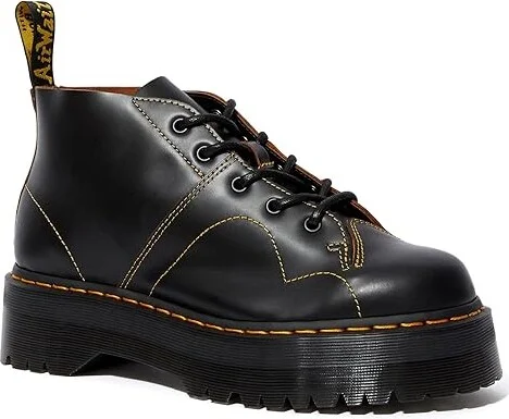 Dr. Martens Church Quad Shoes Black Vintage Smooth : UK 3 (US Men's 4 - Women's 5) Medium, Rubber/Leather