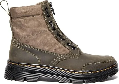 Dr. Martens Combs Jungle Zip Casual Boots Boots Dark Khaki : UK 8 (US Men's 9 - US Women's 10) Medium, Leather - Image 5