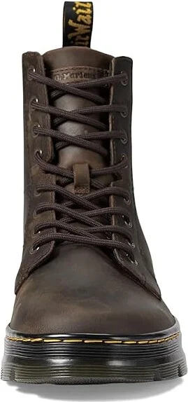 Dr. Martens Combs Leather Shoes Dark Brown Crazy Horse : UK 3 (US Men's 4 - Women's 5) Medium - Image 2