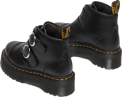Dr. Martens Devon Circle Leather Platform Boots Women's Boots Black : UK 3 (US Women's 5) M - Image 3