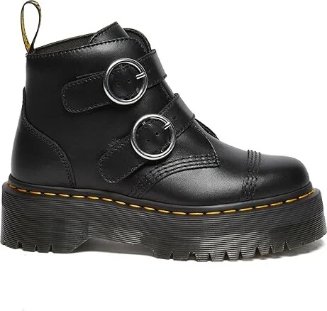 Dr. Martens Devon Circle Leather Platform Boots Women's Boots Black : UK 3 (US Women's 5) M - Image 4