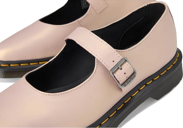 Dr. Martens Elphie Mary Jane Women's Shoes Powder Pink Gold Shift : UK 8 (US Women's 10) M, Leather - Image 7
