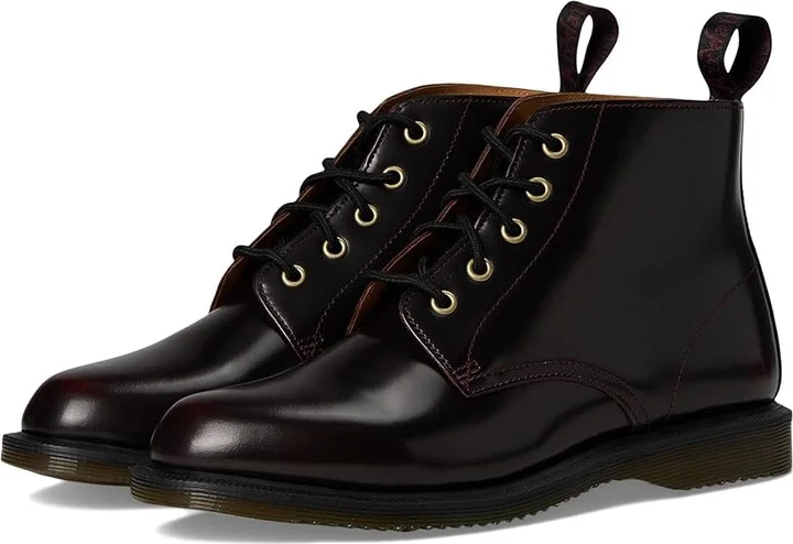 Dr. Martens Emmeline Leather Lace-Up Boots Women's Boots Cherry Red : UK 7 (US Women's 9) M