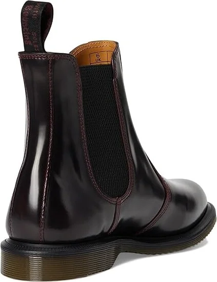 Dr. Martens Flora Leather Chelsea Boots Women's Boots Cherry Red : UK 9 (US Women's 11) M - Image 4